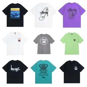 Summer fashion brand Stu creative reverse logo letter pure cotton T-shirt-1847