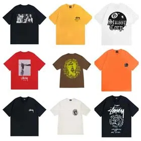 STU short-sleeved logo round neck half-sleeve loose couple T-shirt-1854