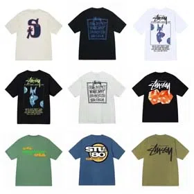 Stu short-sleeved logo outerwear popular couple T-shirt-1856