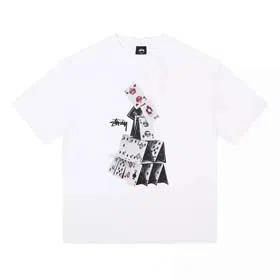 Stu playing cards print cotton short-sleeved T-shirt（39 styles)-1875