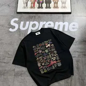 Supreme Summer short-sleeved pure cotton Stu full print T-shirt（19 styles)-1876