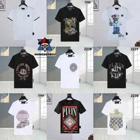 PLEIN Summer round neck fashion short sleeve T-shirt-1981