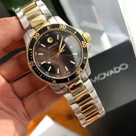 Movado Swiss 4.1CM black gold dial gold strap men's sports watch （40 styles)-2082