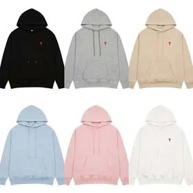 Ami Simple Baita hooded sweatshirt with small heart embroidered logo-2148