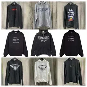 Vetements Autumn and winter gradient letter print drawstring hooded sweatshirt-2530