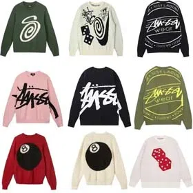 Stussy Autumn and winter fashion trend all-match sweater knitted cardigan-2558