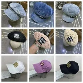 MIUMIU New arrival denim retro spring and summer duck tongue beret-2582