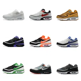 Nike Air Max BW White Violet Trend Fabric Leather Low-Top Running Shoes-2665