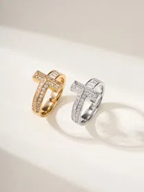 Tiffany diamond white stone ring-3600