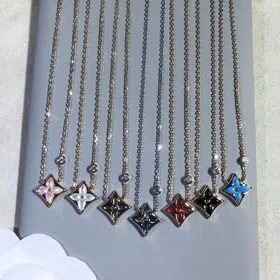 Louis Vuitton LV mother-of-pearl diamond necklace-3631