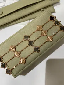 Van Cleef & Arpels rose gold gray mother-of-pearl laser five-flower bracelet-3688
