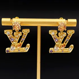 Louis Vuitton LV letter diamond earrings-3799