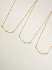 Tiffany smile full diamond necklace-3827