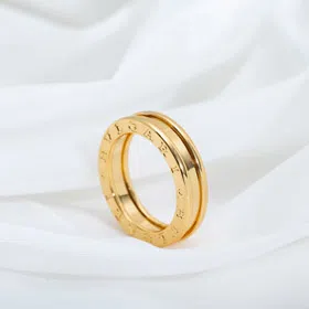 Bulgari bezel letter single ring diamond-free ring-4009