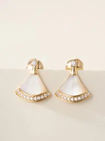 Bulgari natural stone diamond earrings-4011