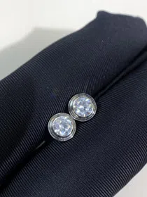 Cartier letter 20 point diamond earrings-4071