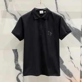 Burberry new embroidered pique cotton lapel casual loose short-sleeved POLO T-shirt (21 styles)-2813