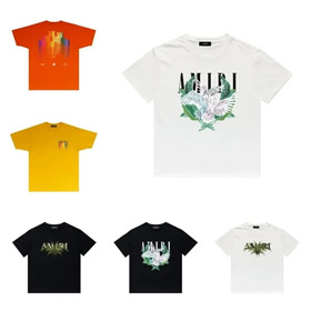 AMIRI Lovebirds Printed Round Neck Short Sleeve T-Shirt-2815