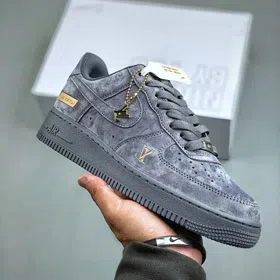 Nike Louis Vuitton LV Gray suede low-top casual sports shoes-2872