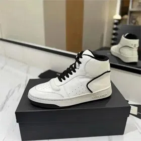 SAINT LAURENT YSL leather mid-top lace-up high-top fashion sneakers (10 styles)-2911