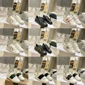 Valentino leather lace-up low-top casual fashion sneakers-2939