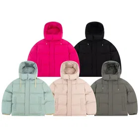AMIPARIS New solid color hooded zipper casual lightweight down jacket-4311