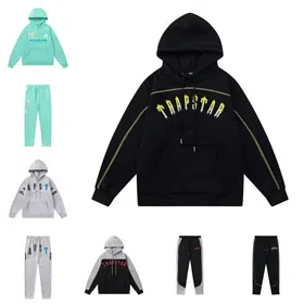 Trapstar gradient letter camouflage hooded casual suit-4453