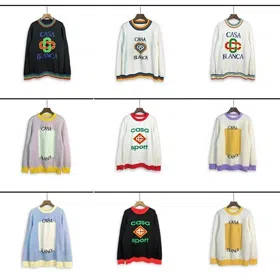 CASABLANCA printed round neck pullover knitted sweatshirt-4455