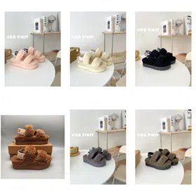 UGG Fluff Sheepskin Sandals -4514