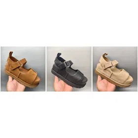 UGG Goldenstar Hi Suede Simple and Comfortable Strappy Sandals -4525