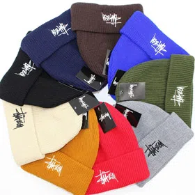 Stussy Solid Color Embroidered Warm Wool Hat-4997
