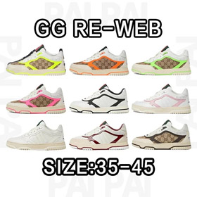 GUCCI Re-Web Canvas Embossed Grain Texture Low-Top Sneakers-5136