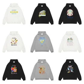 Casablanca letter pattern hooded long-sleeved sweatshirt-5138