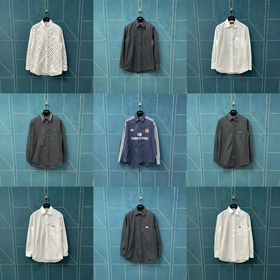 Balenciaga solid-color collared button-down long-sleeved shirt-5163