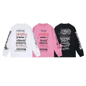 Balenciaga new printed loose-fitting long-sleeved T-shirt-5165