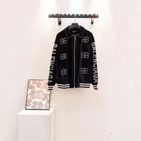 Balenciaga new wool embroidered baseball jacket-5181