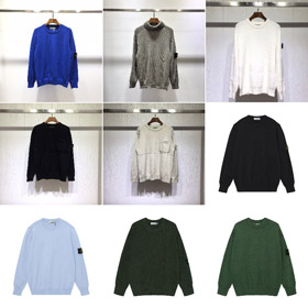 Stone Island crew neck sweater solid color knitted long-sleeved shir-5229