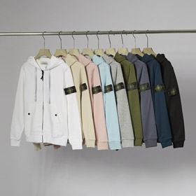 Stone Island Zip-Up Hooded Sweatshirt-5239