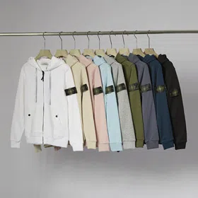 Stone Island Zip-Up Hooded Sweatshirt-5239
