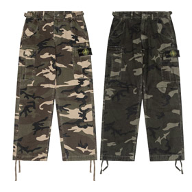Stone Island multi-pocket straight-leg loose camouflage cargo pants-5249