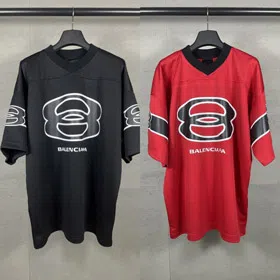 Balenciaga new printed back number 25 jersey style casual loose short-sleeved T-shirt-5327