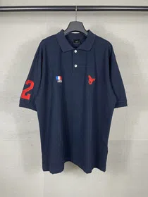 Burberry distressed, embroidered horse logo, loose-fitting casual polo shirt-5331