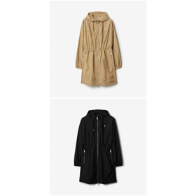 Burberry new style stand-collar fitted waist loose-fitting hooded jacket-5359