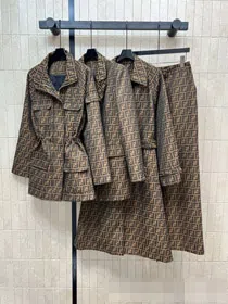 Fendi's new casual jacquard fitted suit set-5365