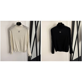 Chanel new arrival semi-high neck long-sleeved wool knit base layer top-5402