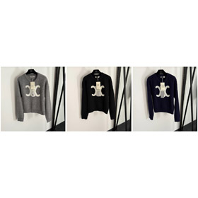Celine high-end new arrival, simple round-neck long-sleeved knitted sweater-5403