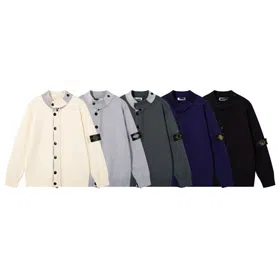 Stone Island Classic High-Neck Single-Breasted Knitted Cardigan Jacket-5431
