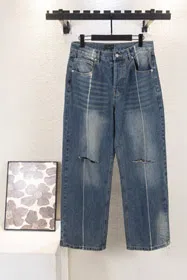 Balenciaga vintage-style new ripped and washed loose wide-leg jeans-5432