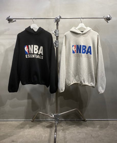 FOG Essentials x NBA collaboration flocked hooded sweatshirt-5439