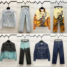 Louis Vuitton LV new collection full logo embroidered gradient denim set-5478